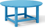 WestinTrends Malibu Low Outdoor HDPE Round Patio Coffee Table, Pacific Blue - Image 7