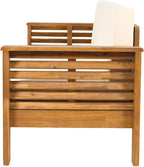 Merax 3 Piece Acacia Wood Patio Furniture Set, Outdoor Sectional Sofa Set - Image 8