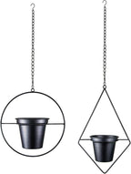 Metal Hanging Planters, Modern Plant Hanger - Image 2
