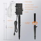 SURAIELEC Outdoor Power Stake Light Timer, Dusk to Dawn, 6 Electrical Outlet - Image 7