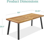 Best Choice Products 6-Person Indoor Outdoor Acacia Wood Dining Table, Picnic - Image 3