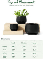 LE TAUCI Plant Pots, 4.1+5.1+6.5 inch, Ceramic Planters - Image 6