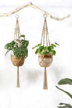 Mkono 4 Pack Macrame Plant Hangers Indoor Hanging Planter Basket Decorative - Image 3