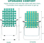 VINGLI Patio Lawn Webbed Folding Chairs1 Piece, Outdoor Beach Chair Portable - Image 3