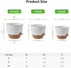 FaithLand 3-Pack Planter Pots, 10 9 8 Inch Self Watering Flower Pots - Image 2