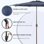 Abba Patio 9FT Lyon Outdoor Patio Umbrella Outdoor Table Umbrella - Image 4