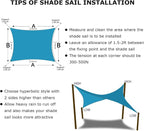 KANAGAWA 14'X14' Turquoise Mix Custom Size Sun Shade Sail Square UV Block - Image 6
