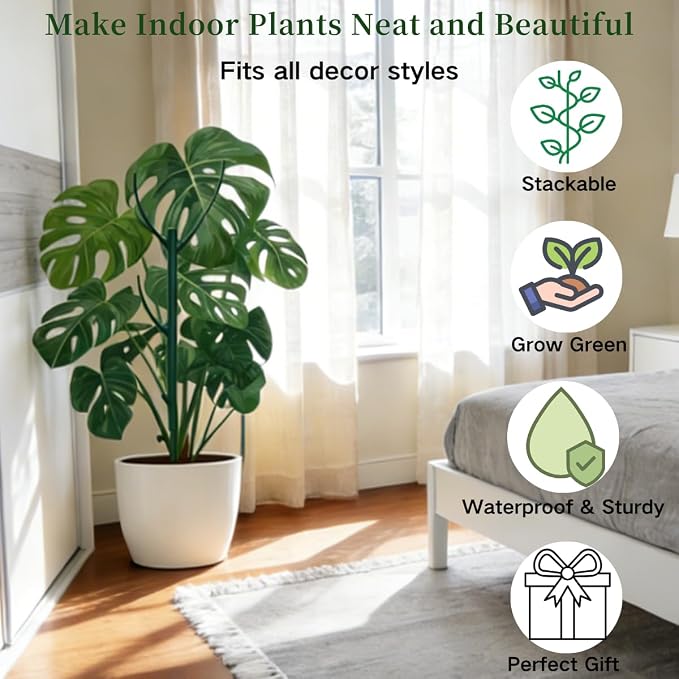 4 Pack Stackable Monstera Plant Support Stakes, 29inch Climbing Plant Sticks - Image 3