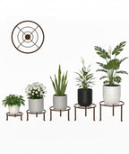 5 Pack Plant Stand Indoor Outdoor, Flower Pot Stand Plant Rack - Image 2