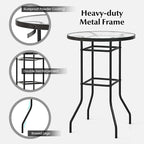 Tangkula 27 Inches Patio Bar Table, Round Bar Height Bistro Table - Image 5