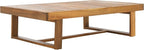 SAFAVIEH Outdoor Collection Duncan Natural Brown Slatted Top Solid Wood Coffee - Image 4