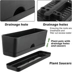 5 Pack Window Boxes Planters 16 Inches Rectangular Planter Herb Planter Boxes - Image 2