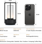 Portable Metal Table Lamp for Indoor/Outdoor, Rechargeable Cordless LED Lamp - Image 7