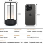 Portable Metal Table Lamp for Indoor/Outdoor, Rechargeable Cordless LED Lamp - Image 6