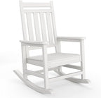 HDPE Rocking Chair Outdoor- Poly High Back Porch Rocker Chairs by Garvee