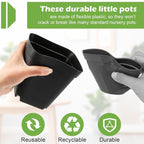 Square Nursery pots 4 Inches 60Pcs, Seedling Plastic Seeds propogation Growing - Image 4