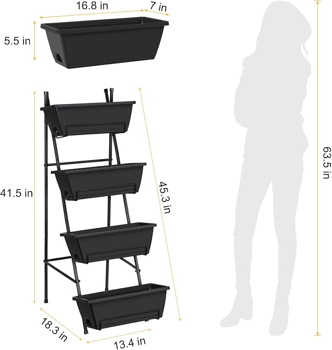 OYEAL Raised Garden Bed 4 Tier Vertical Garden Planters Indoor Outdoor Raised - Image 2