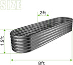 Land Guard 8×2×1.5ft Galvanized Raised Garden Bed Kit, Raised Garden Boxes - Image 2