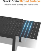 Patio Aluminum Extendable Dining Table, Never-Rust Expandable Outdoor Dining - Image 8
