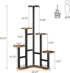 Corner Plant Stand Indoor with Grow Lights, 6 Tiered Corner Plant Shelf Flower - Image 3
