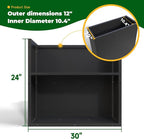 Black Steel Metallic Heavy Planter 30" x 12" x 24" - Image 4