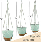 Larege Hanging Planters with Macrame Plant Hangers - Image 2