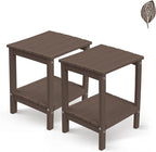 GREENVINES Adirondack-Outdoor-Side-Table | Set of 2 | Wood Grain | 14 x 13 by GreenVines