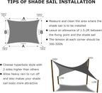 KANAGAWA 8'X8' Dark Gray Custom Size Sun Shade Sail Square UV Block Canopy Cover - Image 6