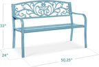 Best Choice Products Outdoor Bench Steel Garden Patio Porch Furniture - Image 2