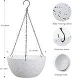 12 inch Large Hanging Planters for Indoor Outdoor Plants, 2 Pack Hanging Flower - Image 2