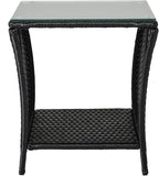 Wicker Rattan Side Table, Outdoor Square Rattan Coffee End Table - Image 4