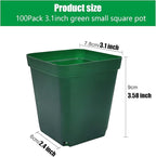 Square Seedling Nursery Pots 3.15 Inches 100 Pcs - Image 2