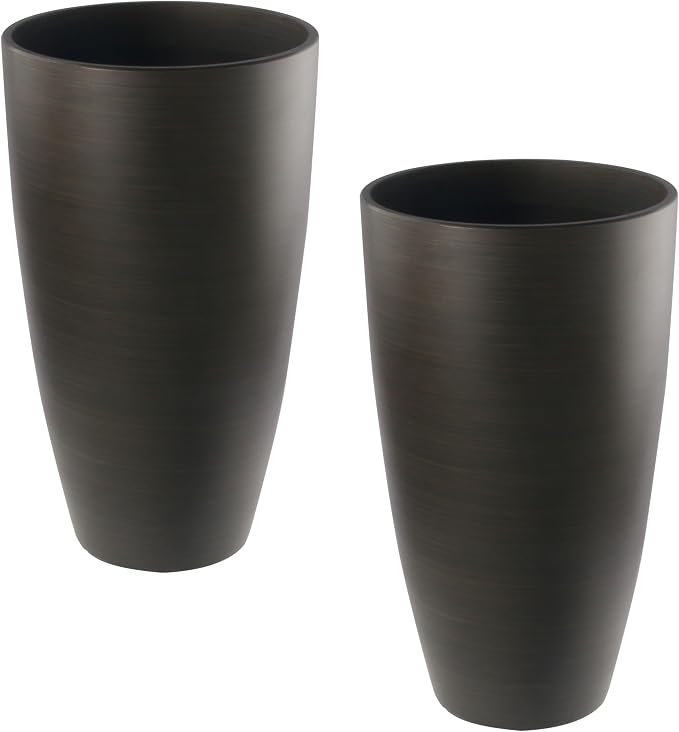 2 Packs 21 inch Tall Planter, Indoor Outdoor Round Planter by Goldshire