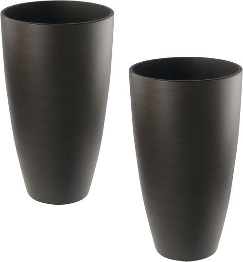 2 Packs 21 inch Tall Planter, Indoor Outdoor Round Planter by Goldshire