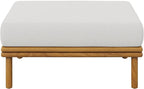Modway Wren Teak Wood Outdoor Ottoman in Natural Sail - Image 8
