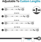 Black Curtain Rods for Windows 28 to 48 Inch, 2 Pack 5/8" Diameter Heavy Duty - Image 5
