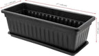 JOIKIT 17 Inches Black Plastic Planter Box, 6 Packs, Good Drainage, Indoor - Image 2