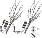 Vanthylit Set of 2 3PK 30" Brown Lighted Twig Stakes 120 Warm White Pathway - Image 8