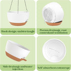 2 Pack 10 Inch Self Watering Hanging Planters - Image 7