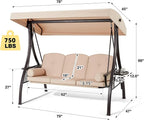 HOMREST 3 Person Outdoor Porch Swing - Image 2
