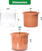 Phoenix Vine 8 Inch Self Watering Planter Pots, Design White Terracotta Pots - Image 2
