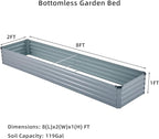 2 Pack 8x2x1FT Galvanized Raised Garden Beds Kit Outdoor Metal Gardening - Image 2
