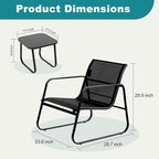 DUMOS 3 Piece Patio Furniture Set，Outdoor Patio Furniture Conversation Set - Image 6