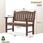 Psilvam 2-Person Outdoor Memorial Bench, All-Weather Poly Lumber Garden Bench - Image 3