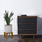 Wood Plant Stand, Mid Century Modern Planter Stand Rattan Flower Pot Stand - Image 4