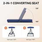 3-Seat Patio Swing Chair Outdoor Heavy Duty Steel Frame - Image 5