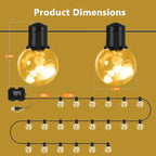Outdoor String Lights Battery Operated, 22ft 20 LED Bulbs Hanging Lights - Image 6