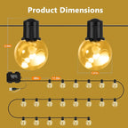 Outdoor String Lights Battery Powered, 22ft 20 LED Bulbs Hanging Patio Lights - Image 6