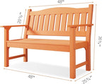 Psilvam 2-Person Outdoor Memorial Bench, All-Weather Poly Lumber Garden Bench - Image 3