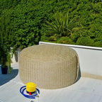 Woven Inflatable Ottoman with Air Pump D21”x H10” Outdoor Indoor Pouf Patio - Image 5